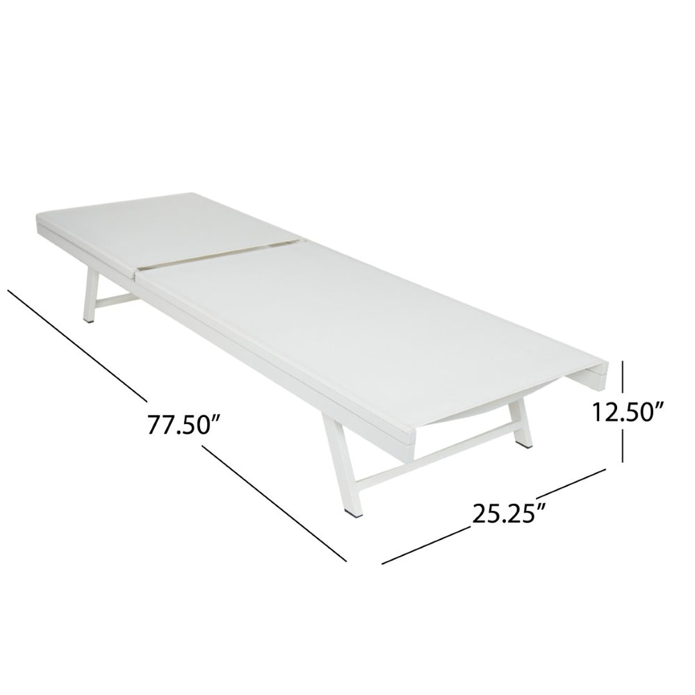 English Elm Outdoor Reclining Chaise Loungers Set of 2 with Steel Frame and Textilene Fabric N770P395917K