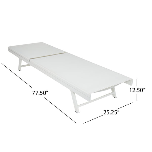 English Elm Outdoor Reclining Chaise Loungers Set of 2 with Steel Frame and Textilene Fabric N770P395917K
