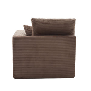 English Elm UNITED Cloud Couch Modular Sectional Sofa with Corduroy Cover, Ergonomic 2-Seater, No Assembly Needed Brown W1568P371124
