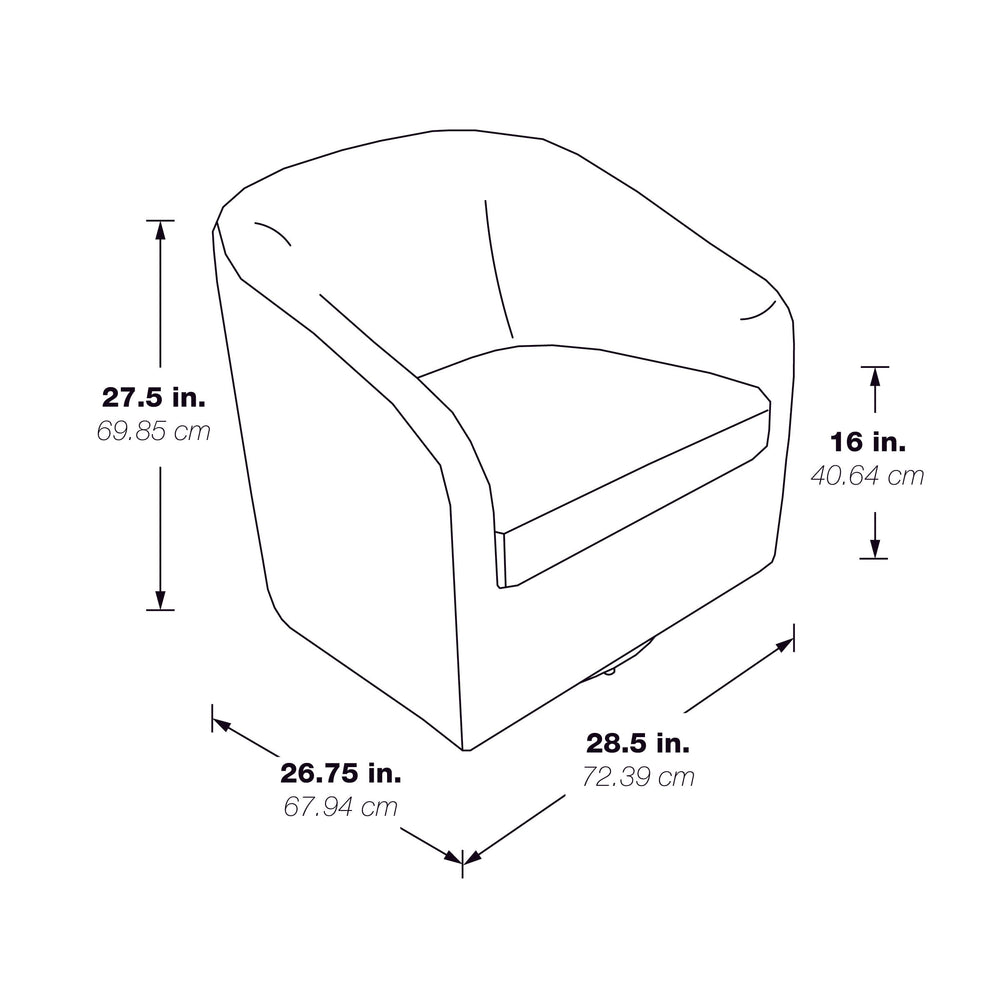 OSP Home Furnishings Parker Swivel Tub Chair Sterling
