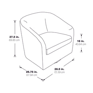 OSP Home Furnishings Parker Swivel Tub Chair Sterling