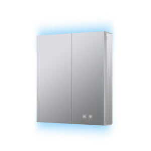 English Elm Corsica Aluminum Led Medicine Cabinet with Defogger and Soft Close Double Doors B2731P477797