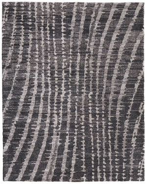 Feizy Rugs Skyview Abstract Contemporary Rug - Plush Polypropylene, Durable Turkish Design For Elegant Spaces Black,Gray,Ivory Polypropylene Skv39qdfchl000f05