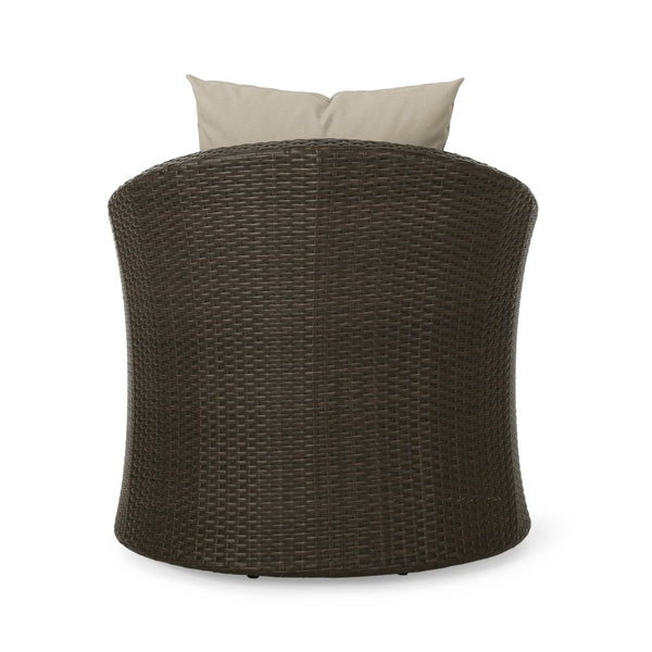 English Elm Outdoor Wicker Swivel Accent Chair with Aluminum Frame for Patio Resort Lounging N757P410822B