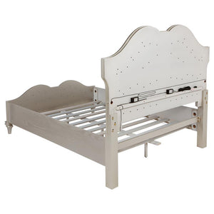 English Elm Katerina Luxurious Ivory & Silver Oak 3-Piece Queen Platform Bedroom Set With Glamorous Accents B062S01182