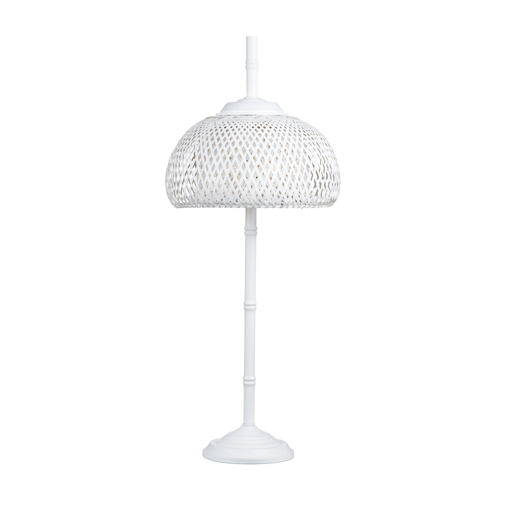 Crestview Collection 37.5"H Sleek Metal Buffet Lamp With Woven Rattan Shade For Stylish Home Décor And Illumination   Cvnam774b