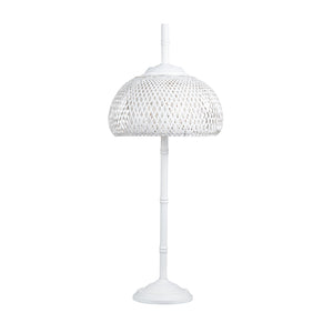 Crestview Collection 37.5"H Sleek Metal Buffet Lamp With Woven Rattan Shade For Stylish Home Décor And Illumination   Cvnam774b