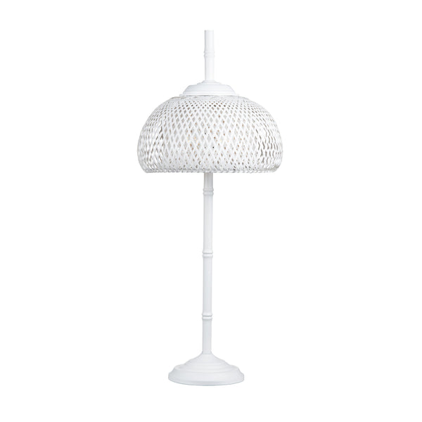 Crestview Collection 37.5"H Sleek Metal Buffet Lamp With Woven Rattan Shade For Stylish Home Décor And Illumination   Cvnam774b