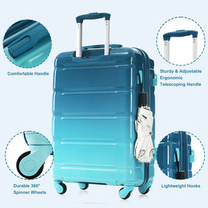 English Elm Luggage 3 Piece Hardshell Set Abs Pc Spinner Wheels Usb Port Carry on Travel N726P264892C