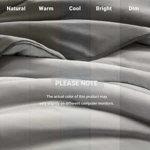 English Elm 1-piece Reversible Tencel Fill Comforter with Sculptural Weave for Full Queen Beds Gray B035P408277