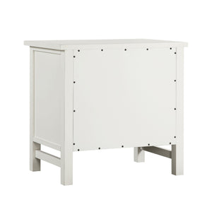English Elm Georgina Distressed 4-Drawer Nightstand with French Dovetail Drawers and Decorative Faux Keyholes, 32" Antique White B050P376953