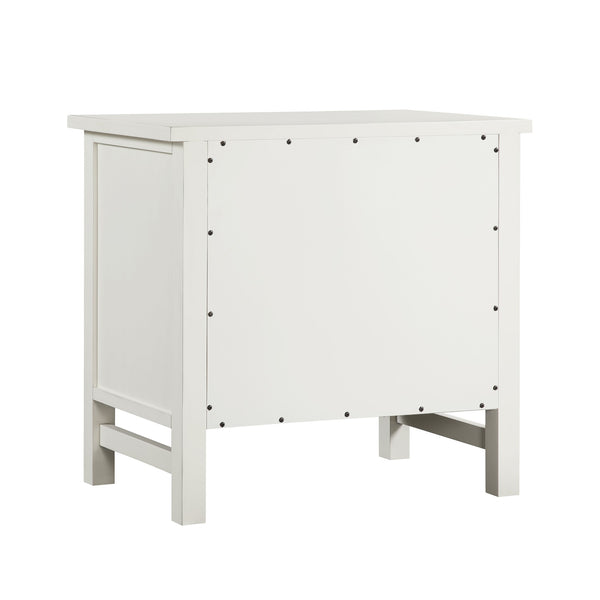 English Elm Georgina Distressed 4-Drawer Nightstand with French Dovetail Drawers and Decorative Faux Keyholes, 32" Antique White B050P376953