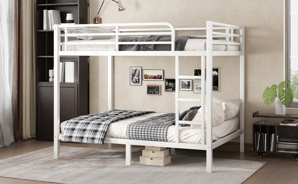English Elm Metal Full over Full Bunk Bed Sturdy Steel Frame for Teens & Adults, Space-Saving, Noise-Reduced Design W1580P329015