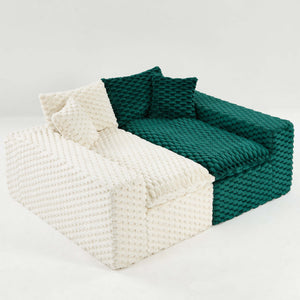 English Elm Luxury Color-Block Turtle Velvet Sofa - Versatile Seating For Stylish Living Rooms & Cozy Gatherings W3371S00053