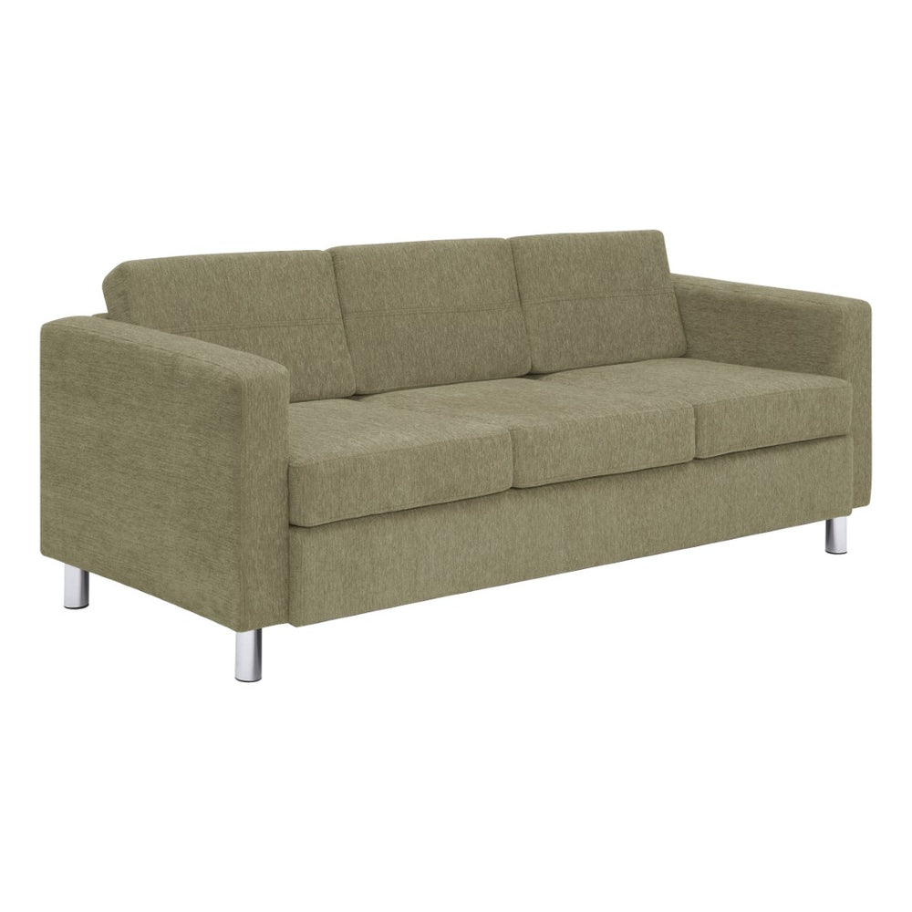 OSP Home Furnishings Pacific Contemporary Sofa with Chrome Legs and Performance Fabric for Modern Living Rooms PAC53-S126