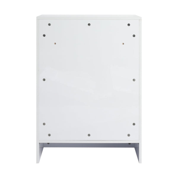 English Elm 72" Modular Freestanding Cabinet Glossy White Plywood Soft Close Bathroom Storage W999S00522