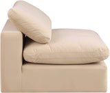 Comfy Beige Velvet Modular Armless Chair 189Beige-Armless Meridian Furniture