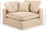 Comfy Beige Velvet Modular Corner Chair 189Beige-Corner Meridian Furniture