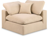 Comfy Beige Velvet Modular Corner Chair 189Beige-Corner Meridian Furniture