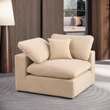 Comfy Beige Velvet Modular Corner Chair 189Beige-Corner Meridian Furniture