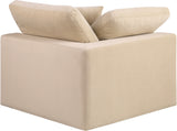 Comfy Beige Velvet Modular Corner Chair 189Beige-Corner Meridian Furniture