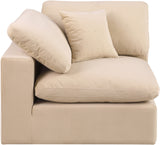 Comfy Beige Velvet Modular Corner Chair 189Beige-Corner Meridian Furniture