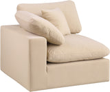 Comfy Beige Velvet Modular Corner Chair 189Beige-Corner Meridian Furniture