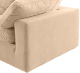 Comfy Beige Velvet Modular Corner Chair 189Beige-Corner Meridian Furniture