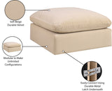 Comfy Beige Velvet Modular Ottoman 189Beige-Ott Meridian Furniture