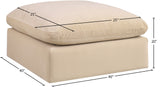 Comfy Beige Velvet Modular Ottoman 189Beige-Ott Meridian Furniture