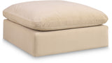 Comfy Beige Velvet Modular Ottoman 189Beige-Ott Meridian Furniture