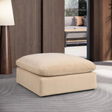 Comfy Beige Velvet Modular Ottoman 189Beige-Ott Meridian Furniture