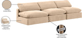 Comfy Beige Velvet Modular Sofa 189Beige-S117 Meridian Furniture