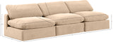 Comfy Beige Velvet Modular Sofa 189Beige-S117 Meridian Furniture