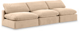 Comfy Beige Velvet Modular Sofa 189Beige-S117 Meridian Furniture