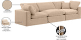 Comfy Beige Velvet Modular Sofa 189Beige-S119 Meridian Furniture