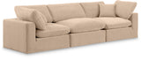 Comfy Beige Velvet Modular Sofa 189Beige-S119 Meridian Furniture