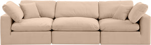 Comfy Beige Velvet Modular Sofa 189Beige-S119 Meridian Furniture