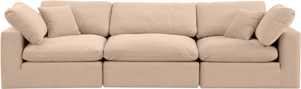 Comfy Beige Velvet Modular Sofa 189Beige-S119 Meridian Furniture
