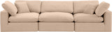 Comfy Beige Velvet Modular Sofa 189Beige-S119 Meridian Furniture