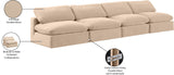 Comfy Beige Velvet Modular Sofa 189Beige-S156 Meridian Furniture