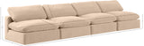 Comfy Beige Velvet Modular Sofa 189Beige-S156 Meridian Furniture