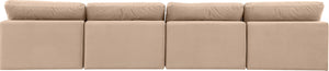 Comfy Beige Velvet Modular Sofa 189Beige-S156 Meridian Furniture