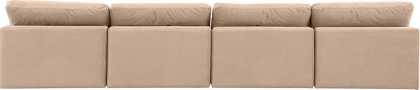 Comfy Beige Velvet Modular Sofa 189Beige-S156 Meridian Furniture