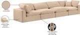 Comfy Beige Velvet Modular Sofa 189Beige-S158 Meridian Furniture