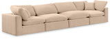 Comfy Beige Velvet Modular Sofa 189Beige-S158 Meridian Furniture