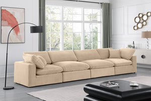 Comfy Beige Velvet Modular Sofa 189Beige-S158 Meridian Furniture