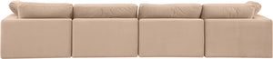 Comfy Beige Velvet Modular Sofa 189Beige-S158 Meridian Furniture