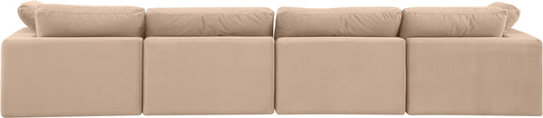 Comfy Beige Velvet Modular Sofa 189Beige-S158 Meridian Furniture