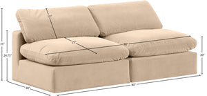 Comfy Beige Velvet Modular Sofa 189Beige-S78 Meridian Furniture
